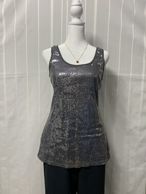 Women's Silver Sequin Tank Top